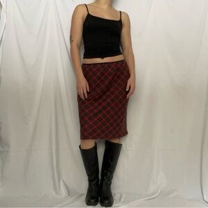 Vintage Plaid Midi Skirt